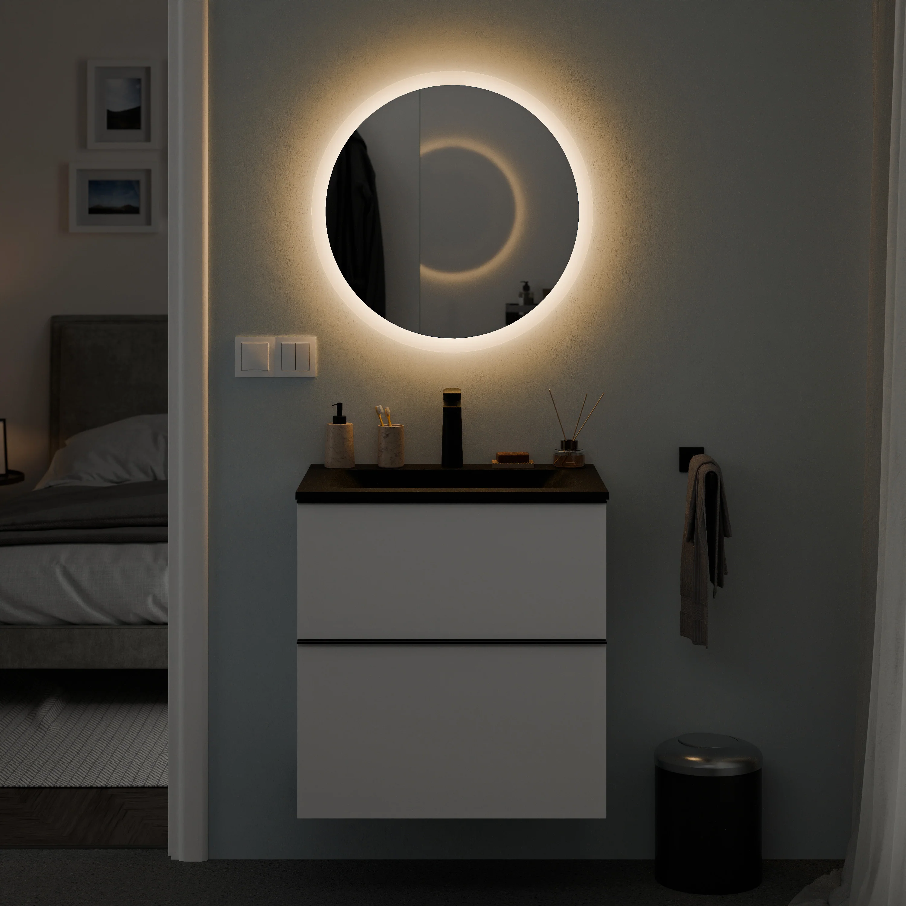 Bademøbelsæt COMPACT 45 cm med håndvask - Image 44