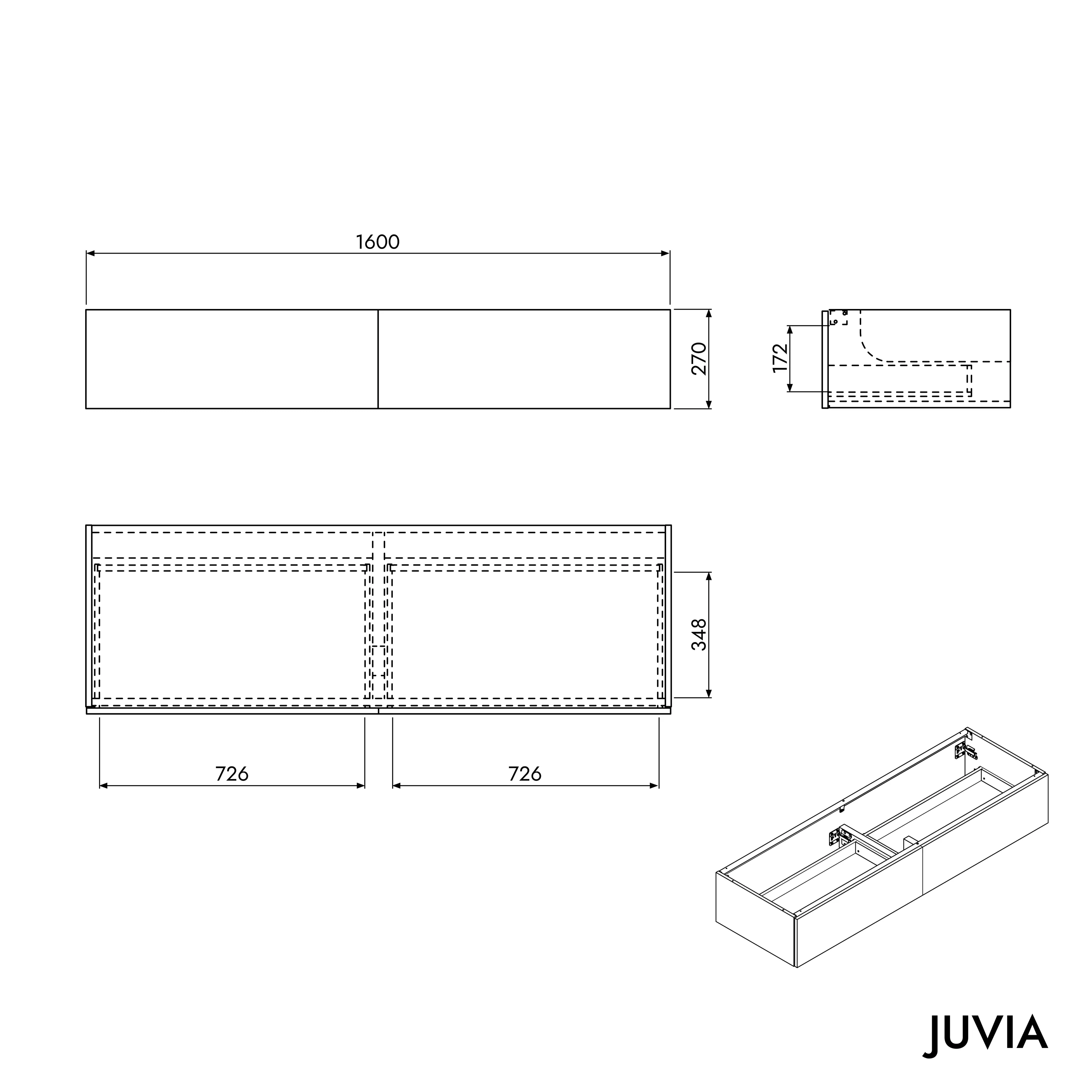 Badeværelsesmøbel JUVIA Float 100 cm til 160 cm - Image 88