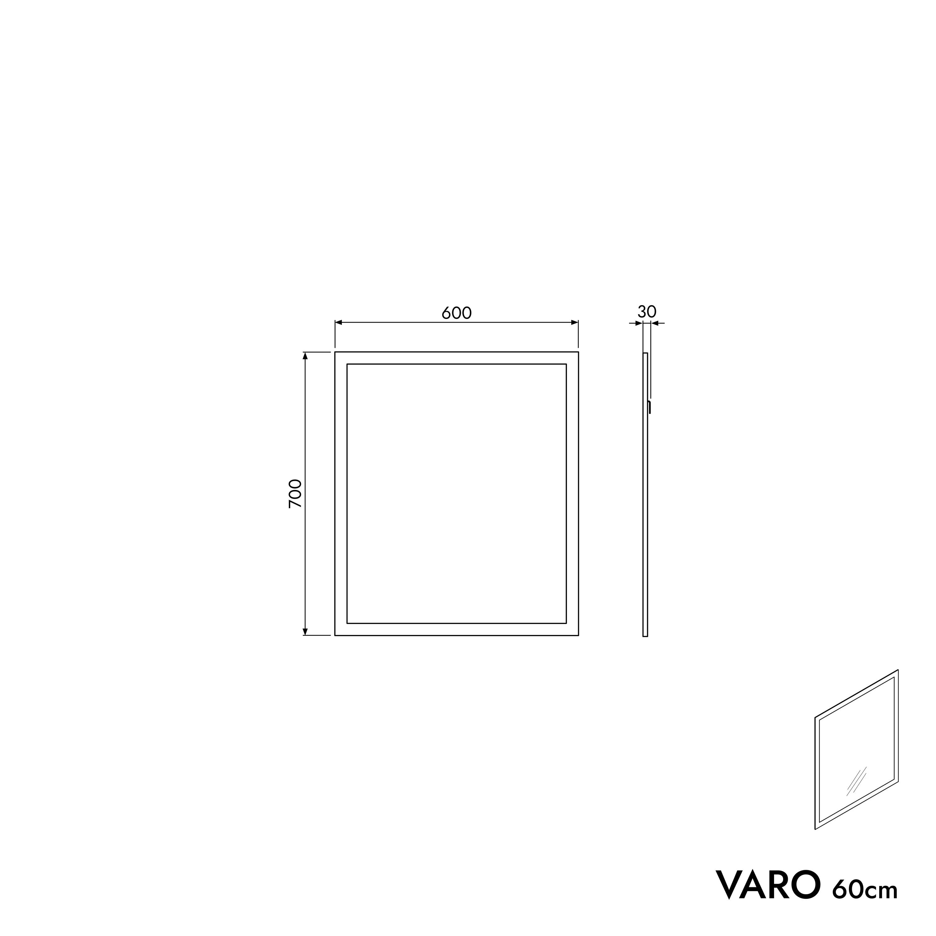 Badeværelsesmøbelsæt VIREO 60 cm med vask - Image 65