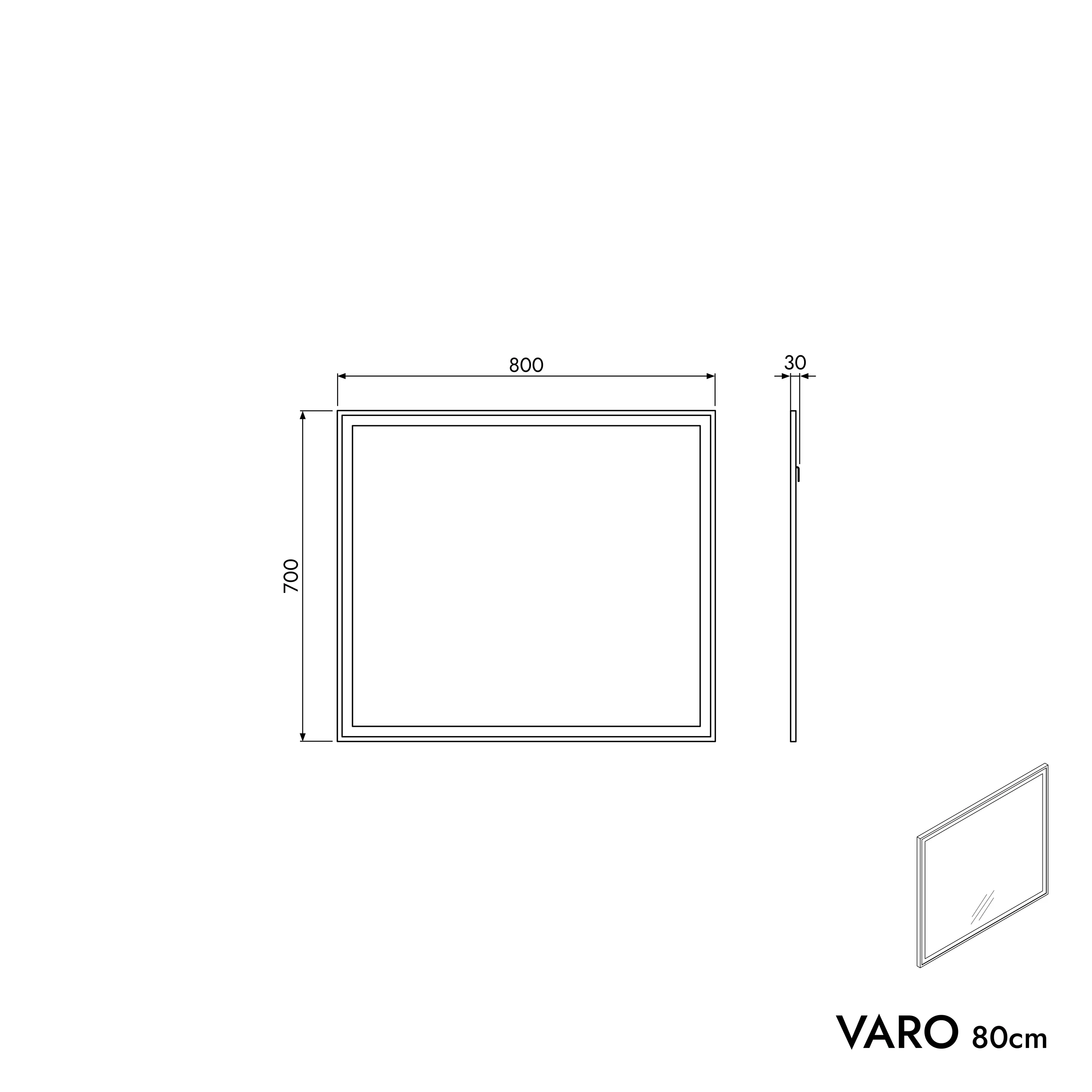 Badspejl VARO FRAME firkantet - Image 20