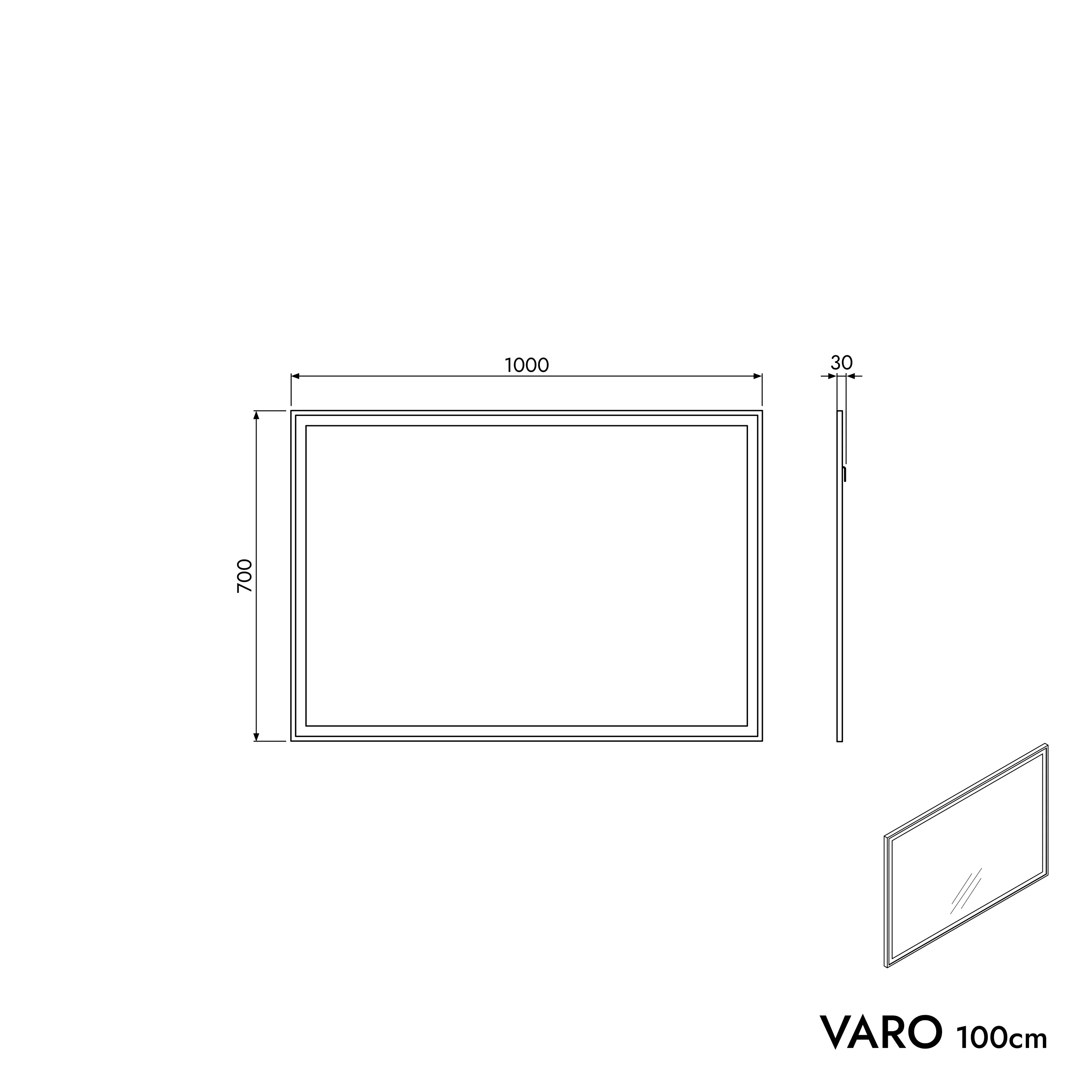 Badspejl VARO FRAME firkantet - Image 21