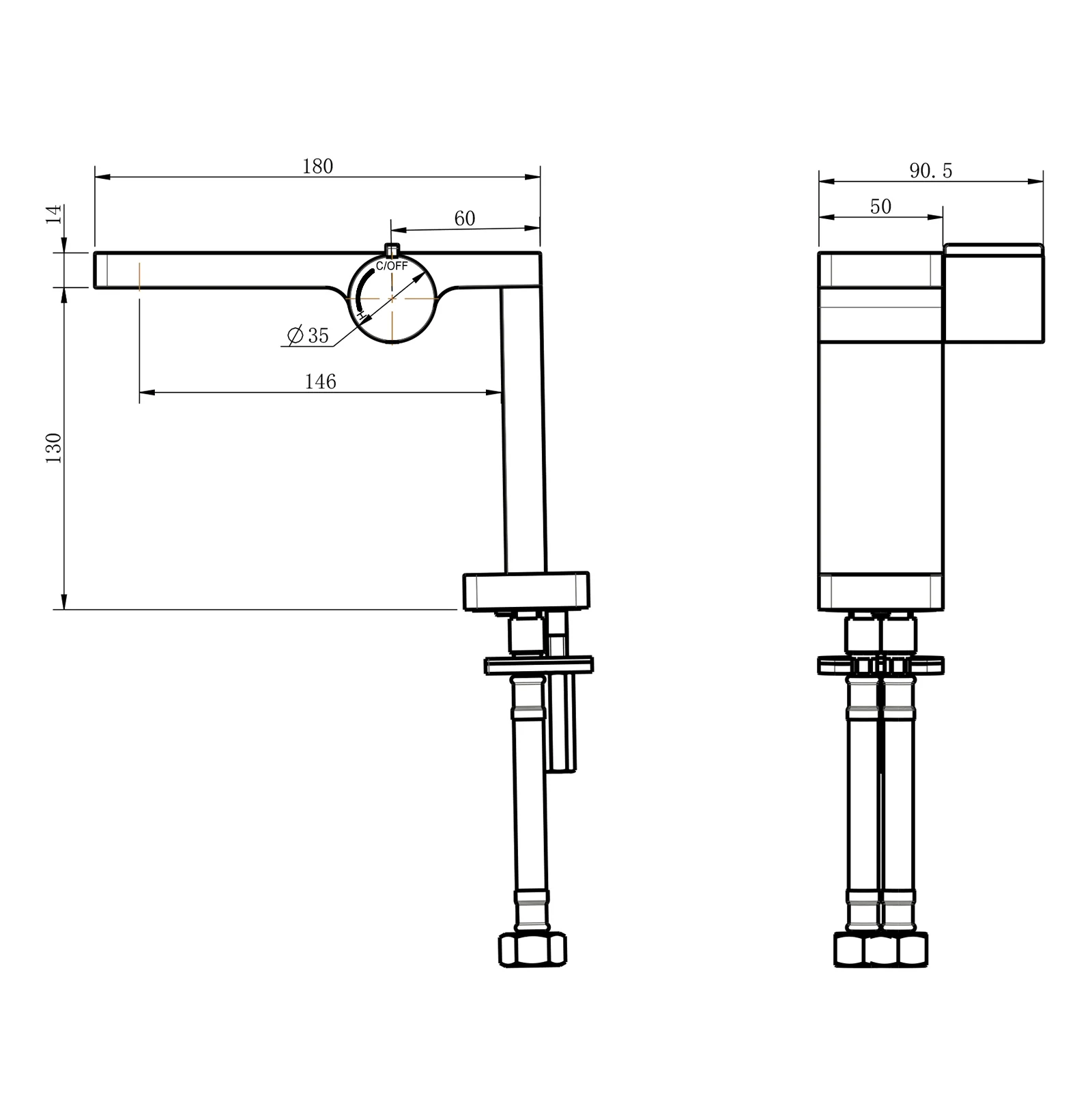 Blandingsbatteri NT3110C til håndvask eller vask - Image 7