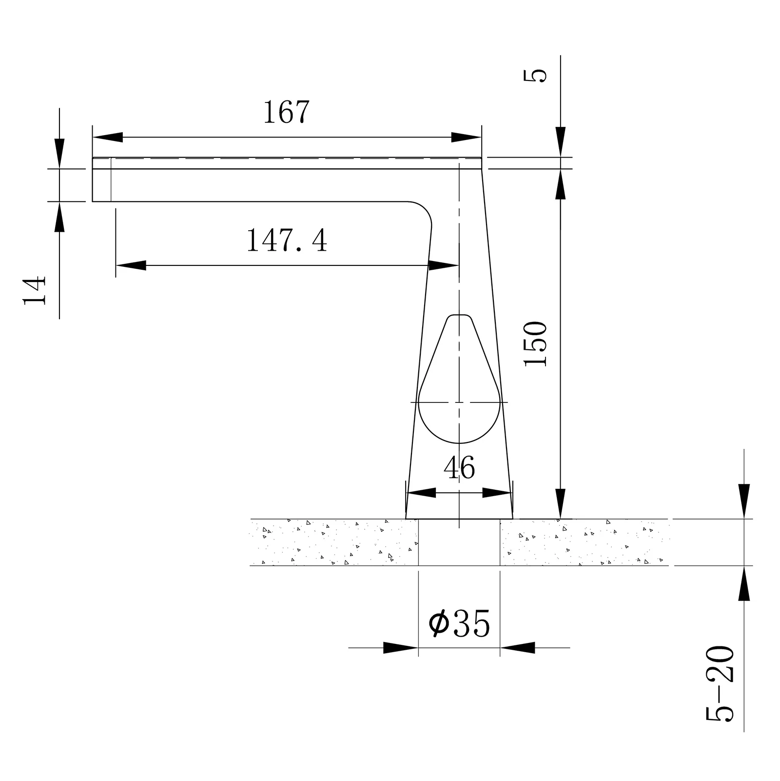 Blandingsbatteri til håndvask eller kumme NT7320 - Image 3