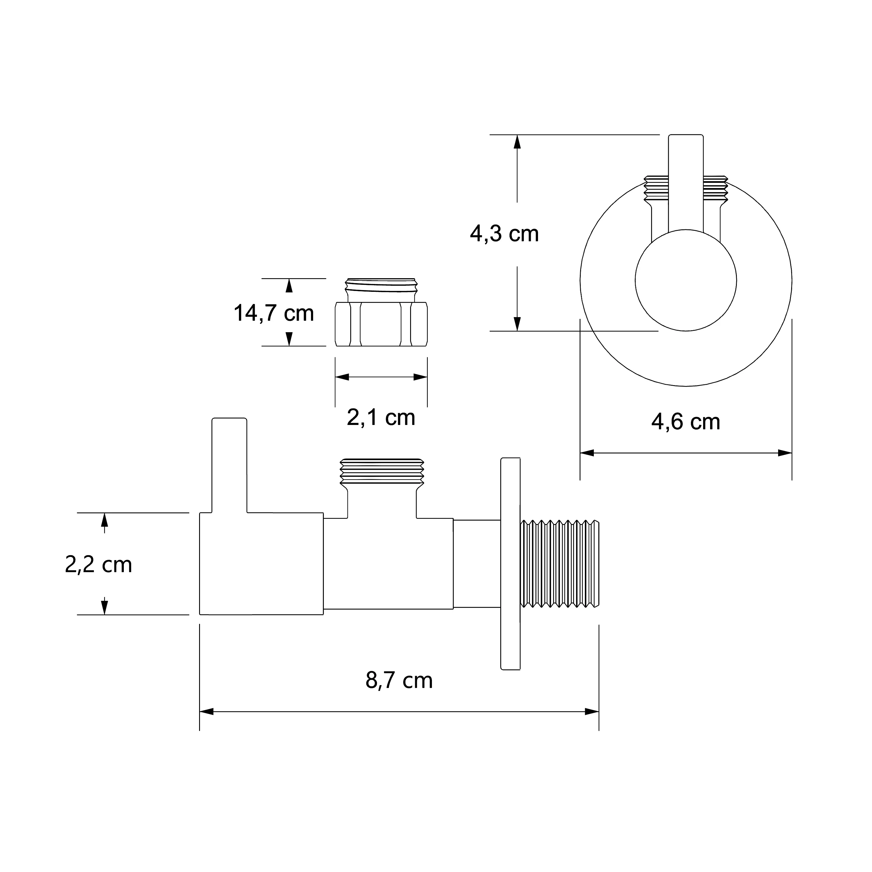 Design-vinkellukkeventil 2-pak - Image 3