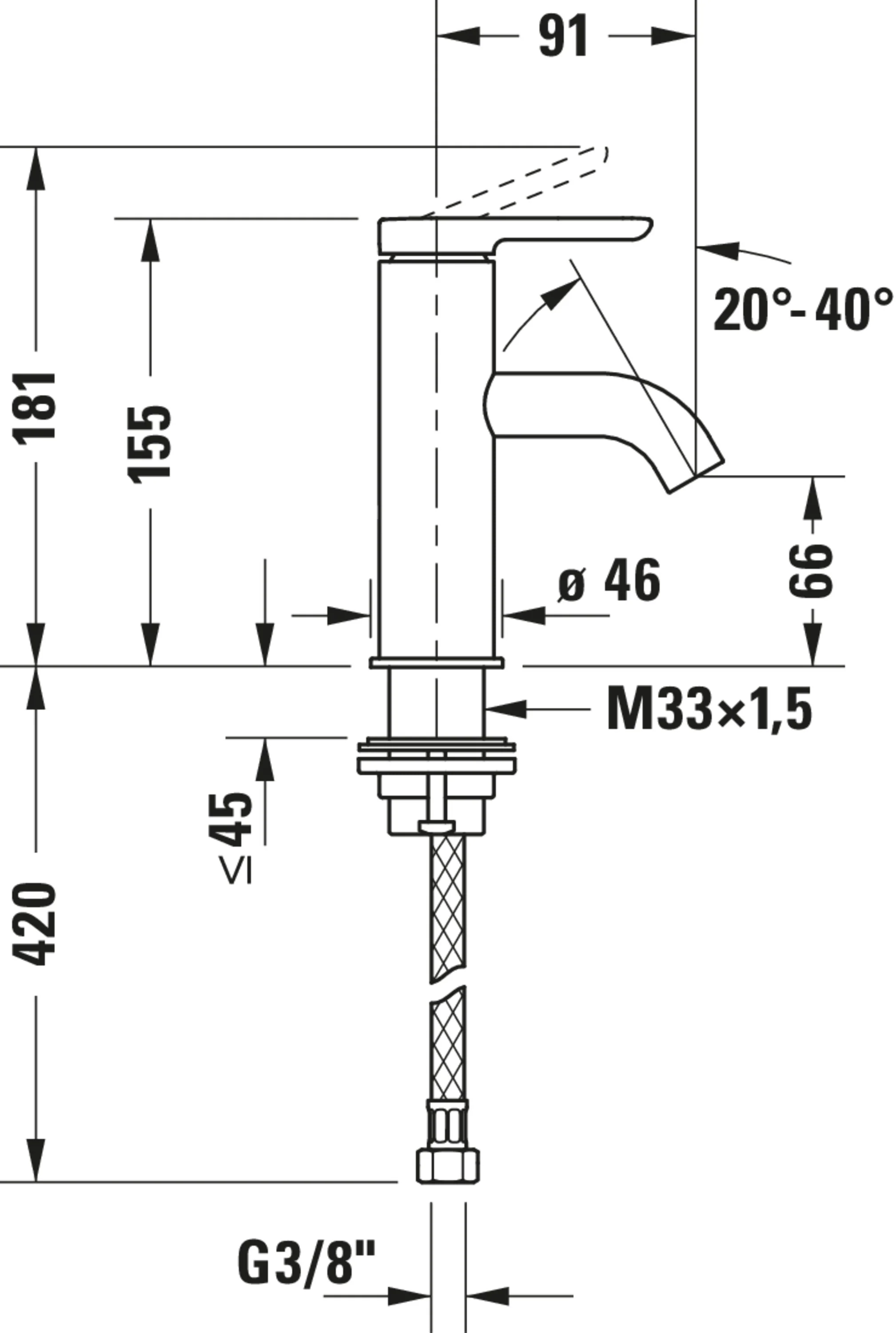 Duravit C.1 1-grebs håndvaskarmatur S - Image 4