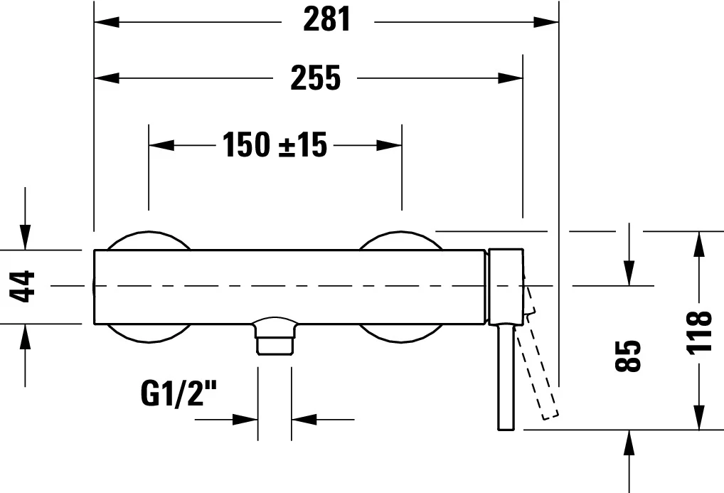 Duravit Circle etgrebs brusearmatur til vægmontering - Image 4