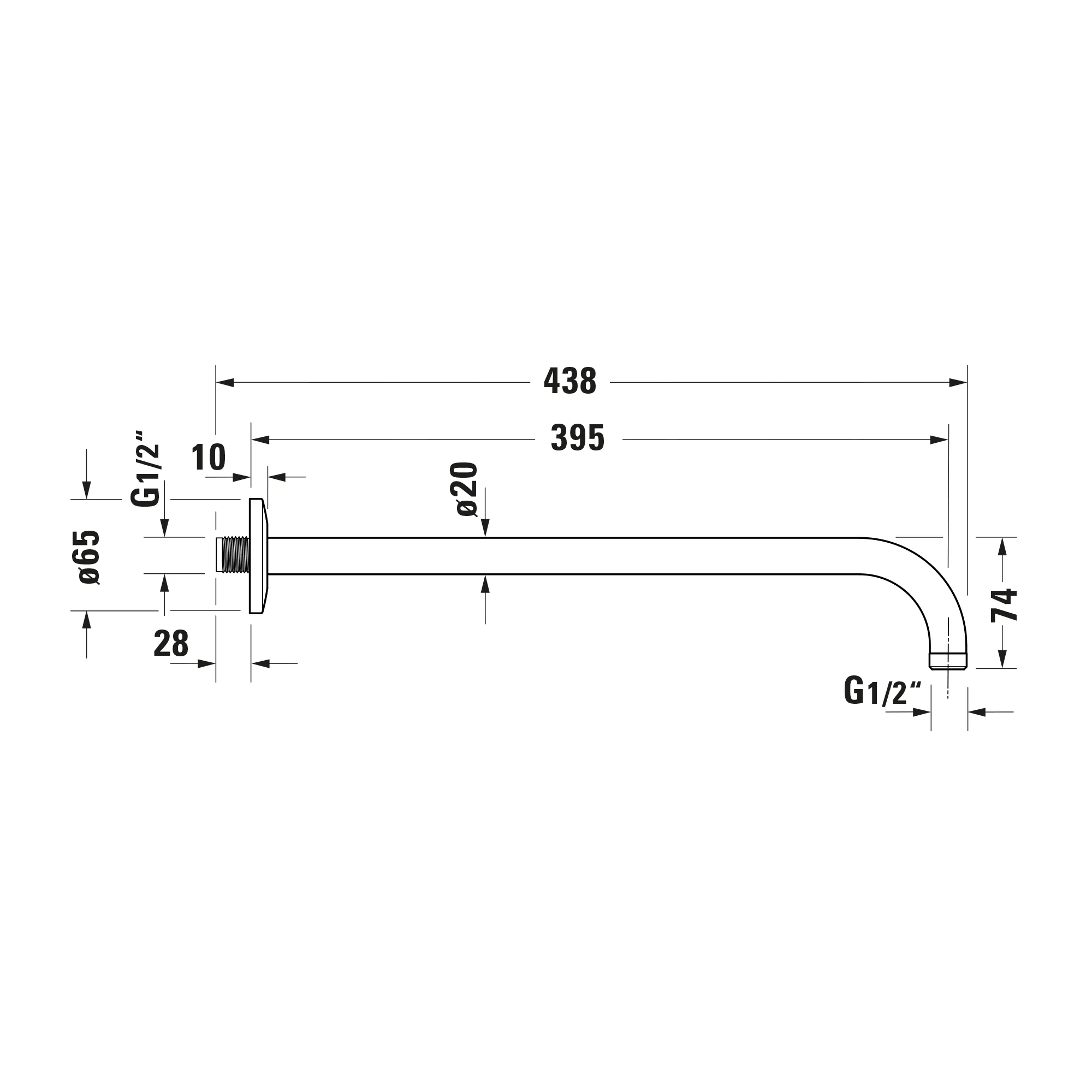 Duravit Tulum indbygget brusearmatur med regnbruser  - Image 14