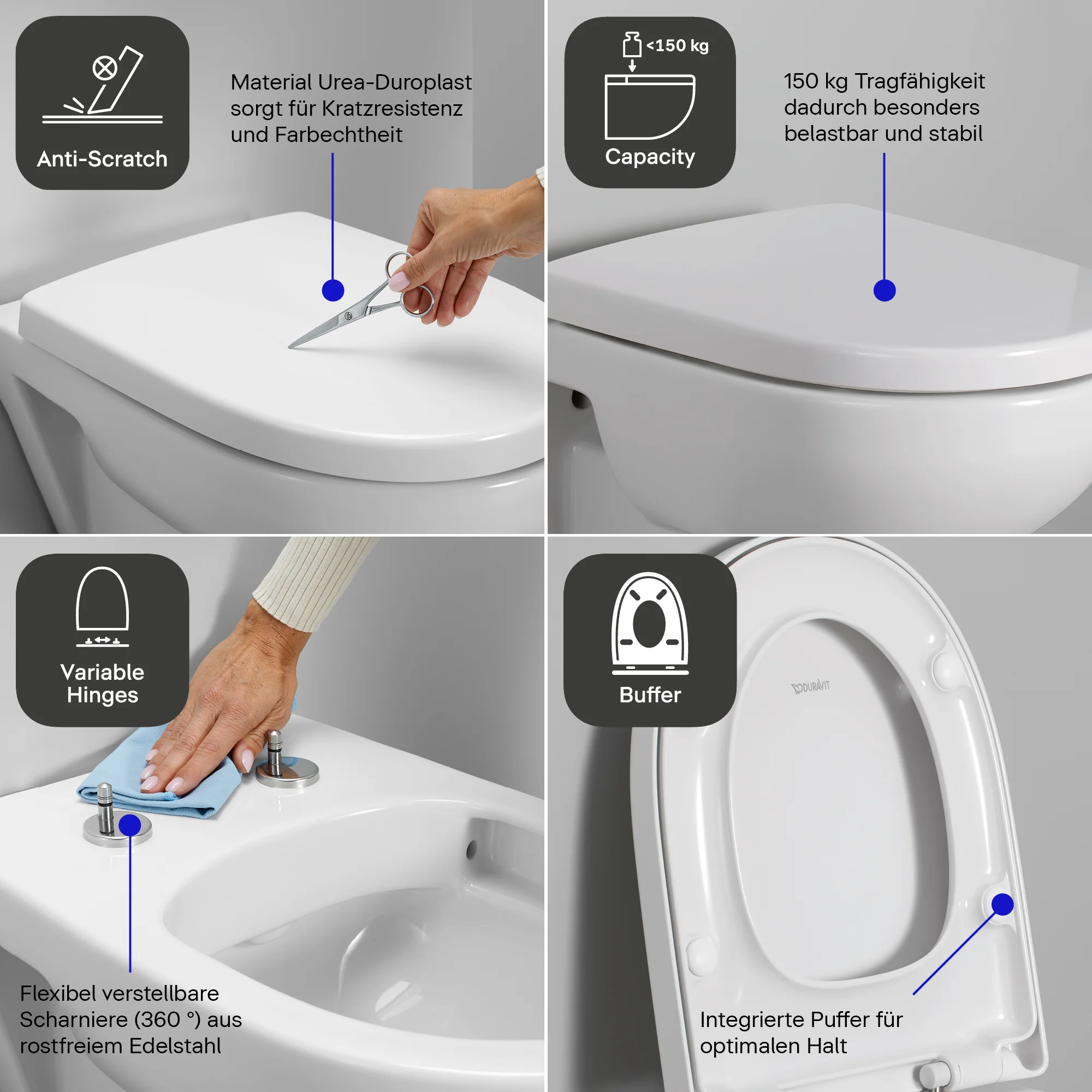 Duravit Univavo Universal WC-sæde med soft-close mekanisme, oval - Image 6