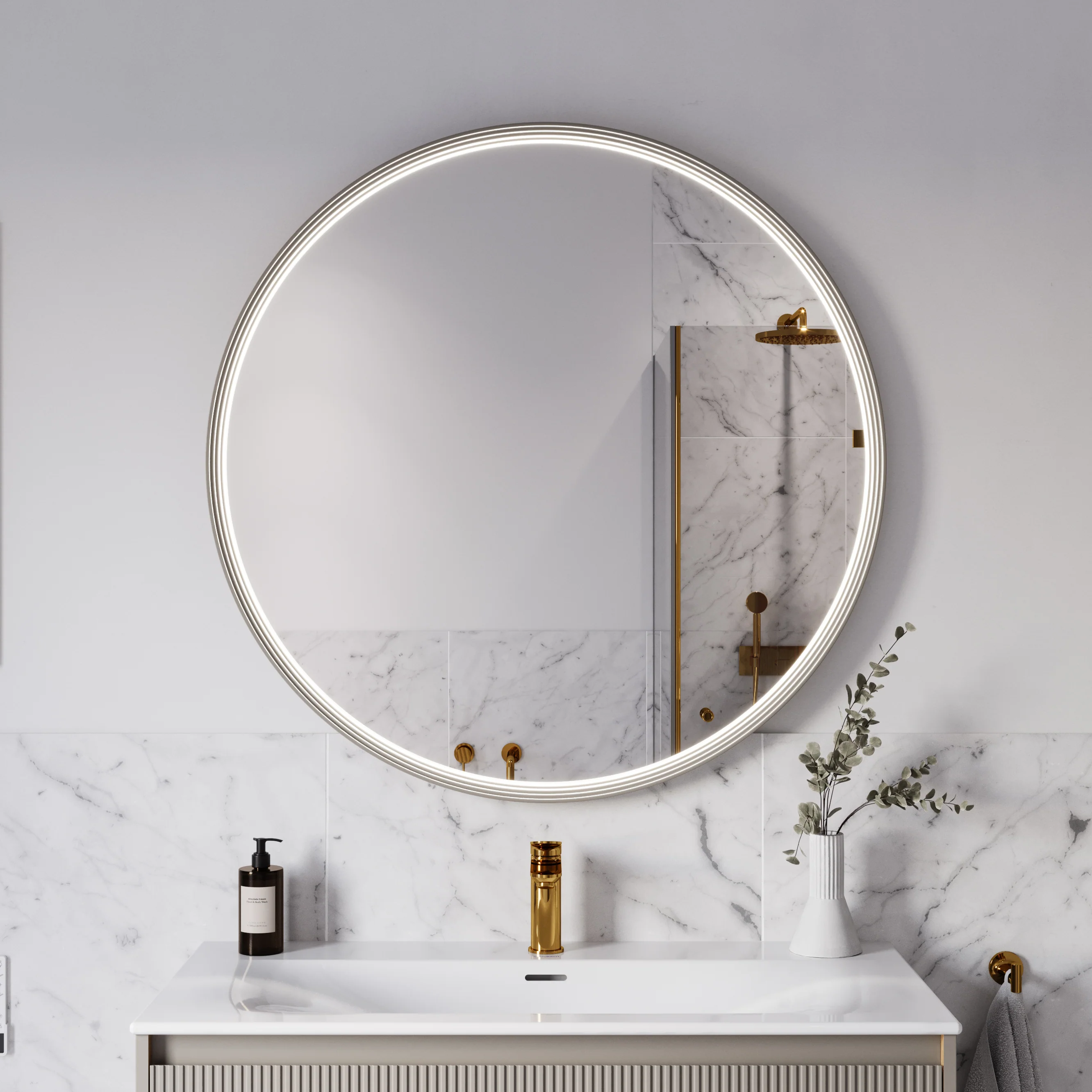 LED badeværelsesspejl BELDIVO rund - 100 cm - Image 19