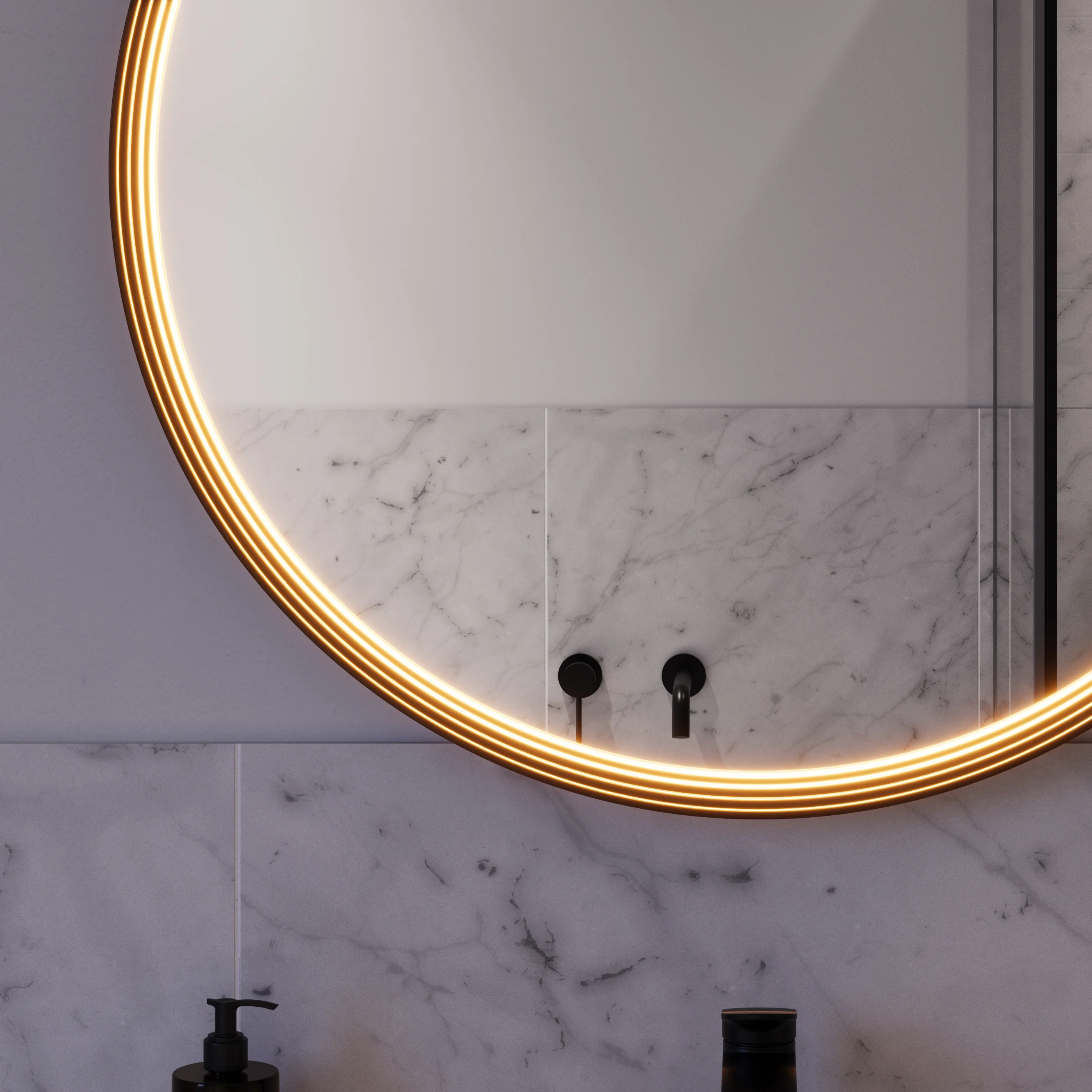 LED-badeværelsesspejl BELDIVO rund - 80 cm - Image 36