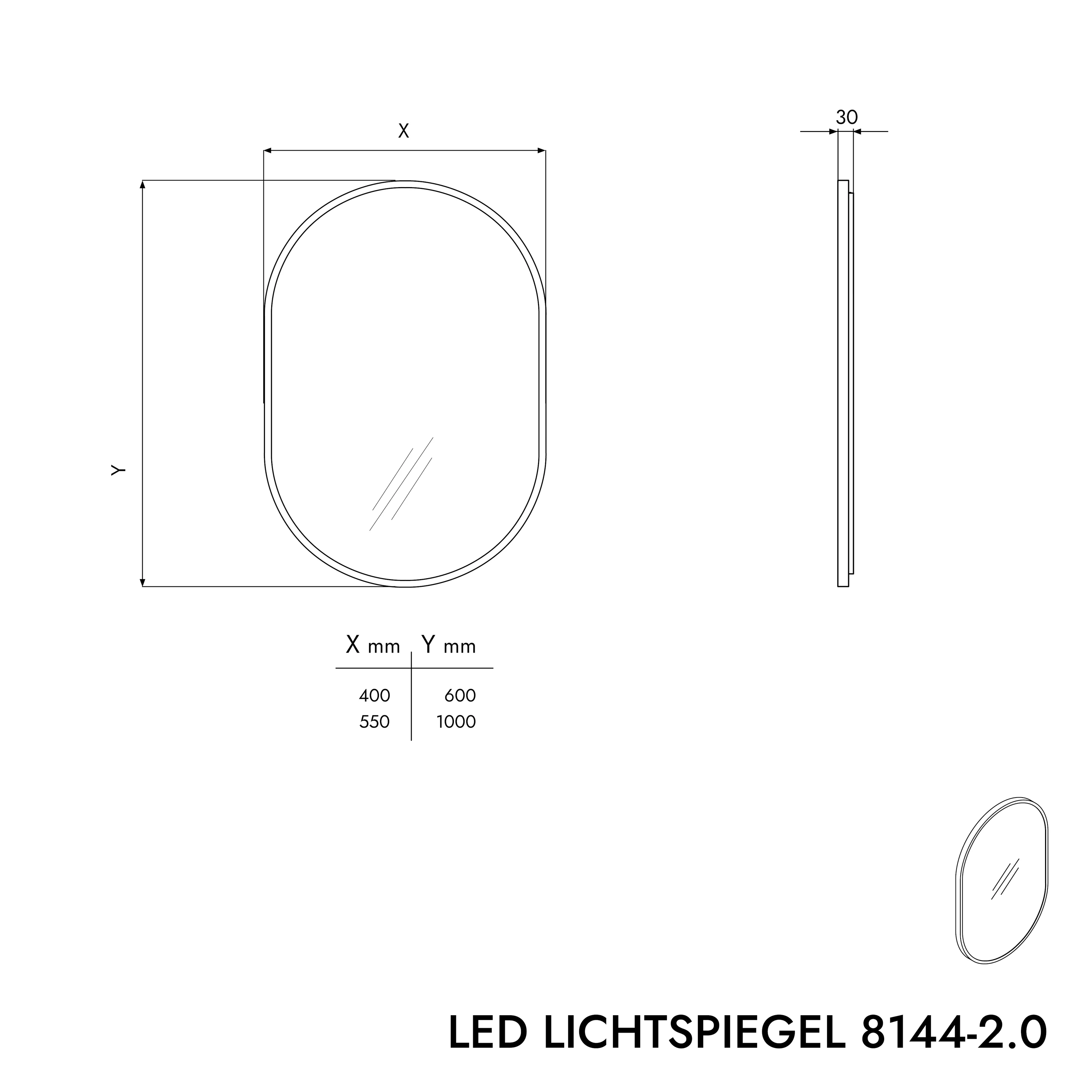 LED-lysspejl 8144-2.0 oval - Image 4