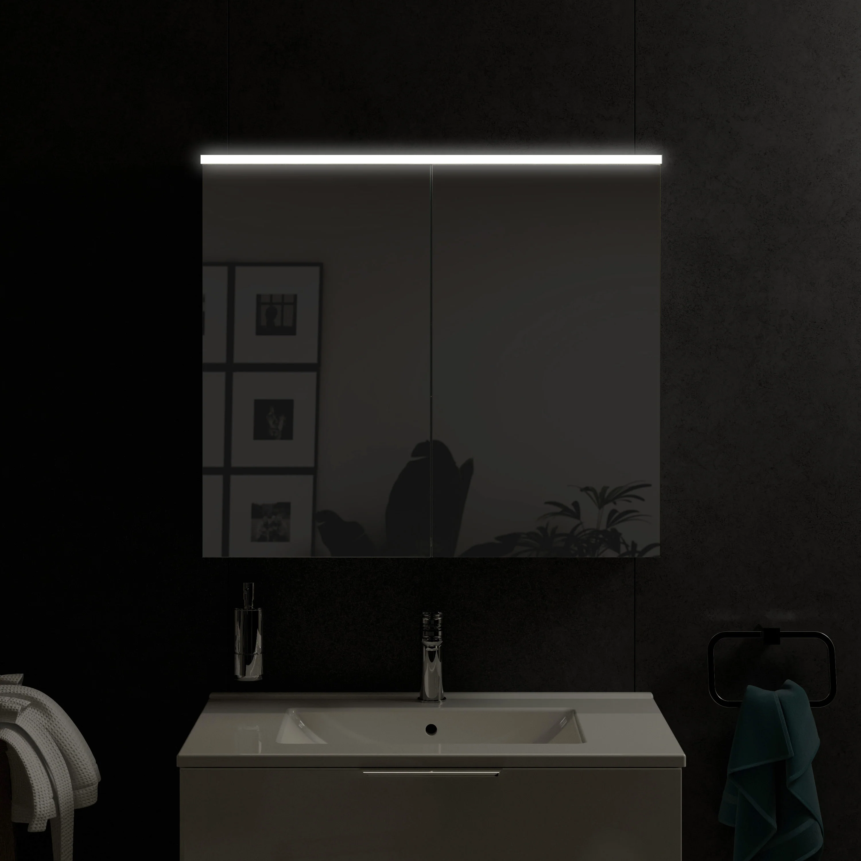 Spejlskab SOLO med LED-belysning - 80 cm - Image 12
