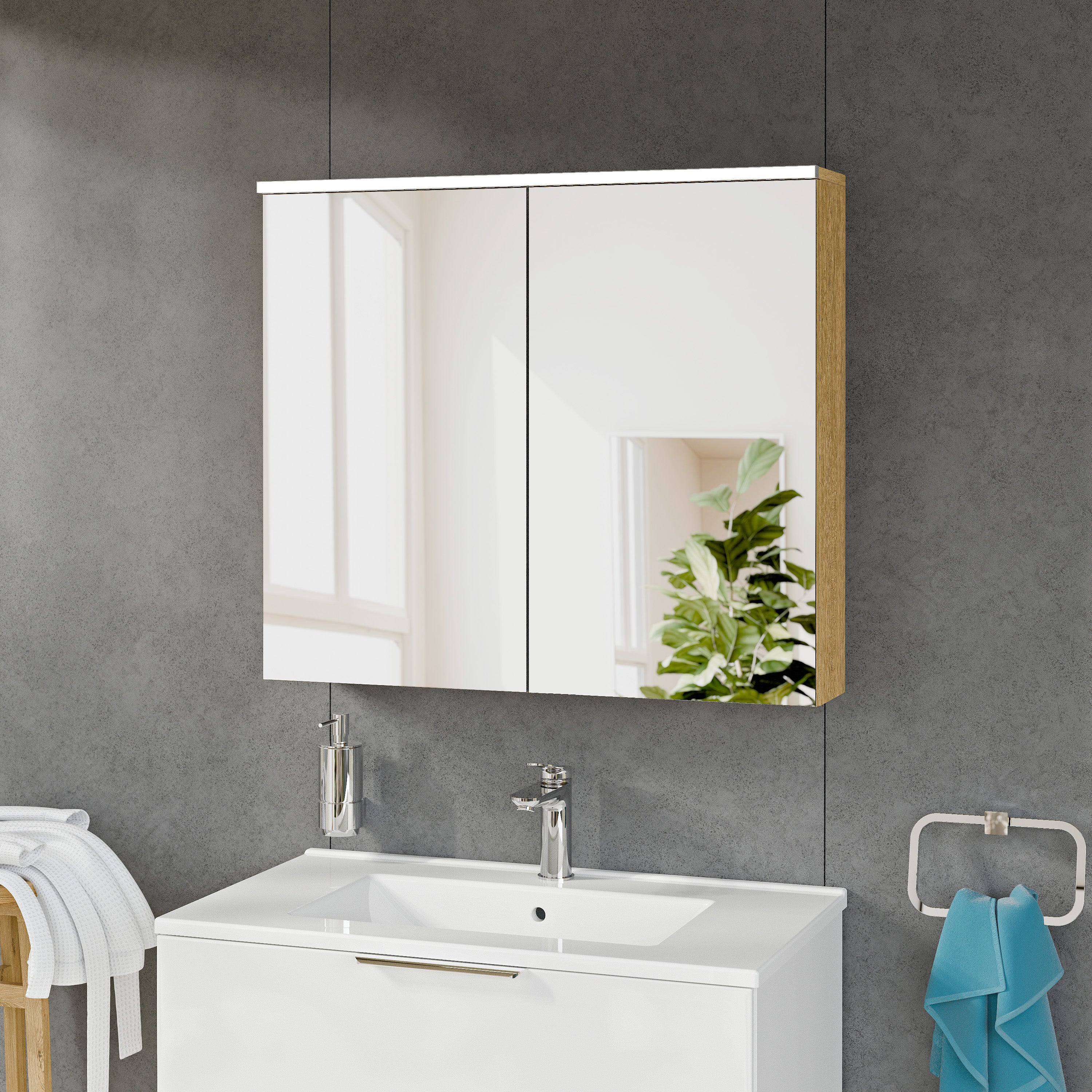 Spejlskab SOLO med LED-belysning - 80 cm - Image 13