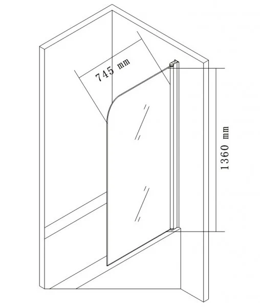 Væg til badekar af rigtigt NANO-glas EX201 - 800 × 1400 × 6 mm - Image 10