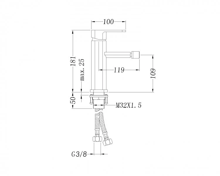 Bidet-blandingsbatteri 1238C - Image 3