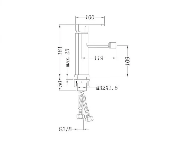Bidet-blandingsbatteri 1238C - Image 4