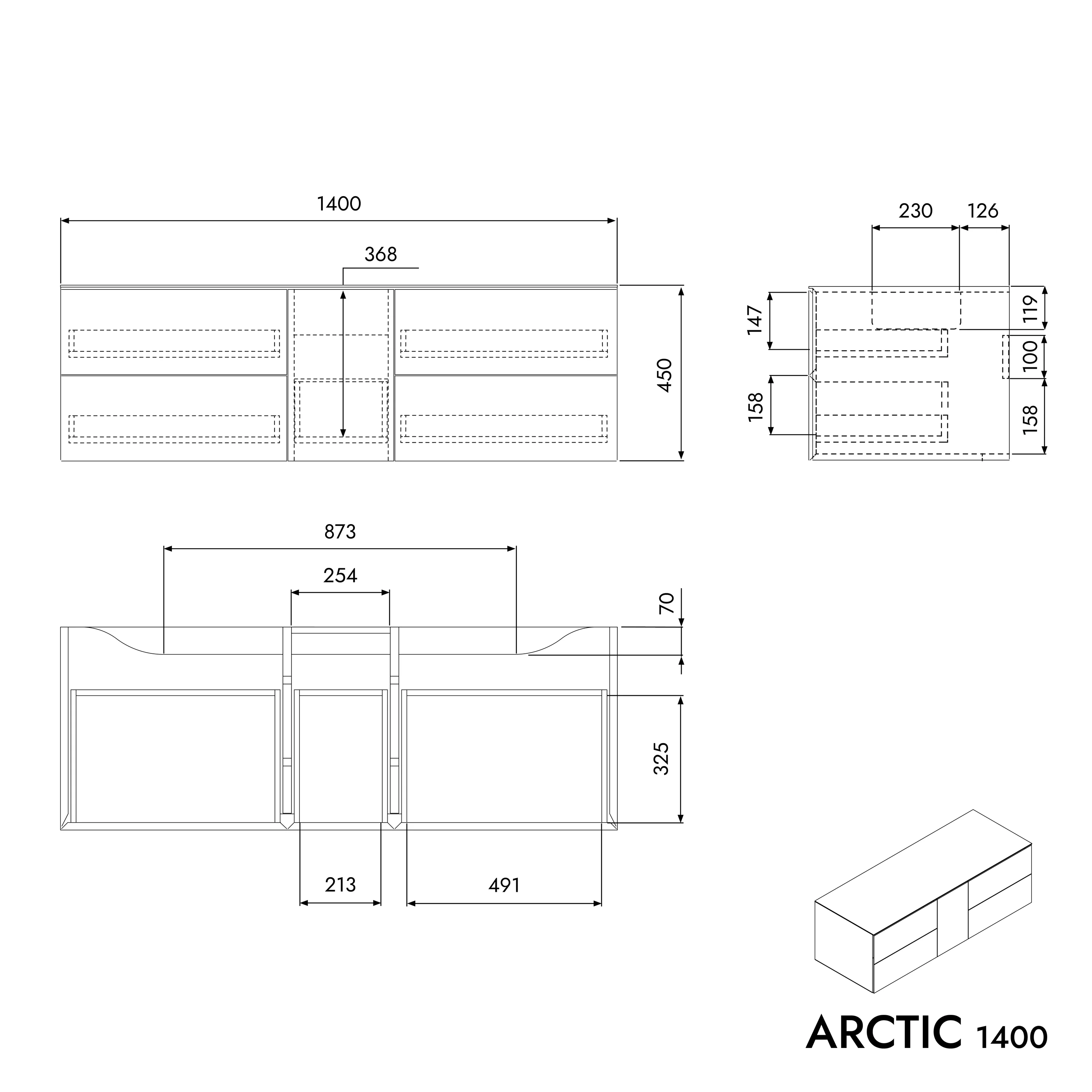 Underskab ARCTIC Black 1400 - Image 6