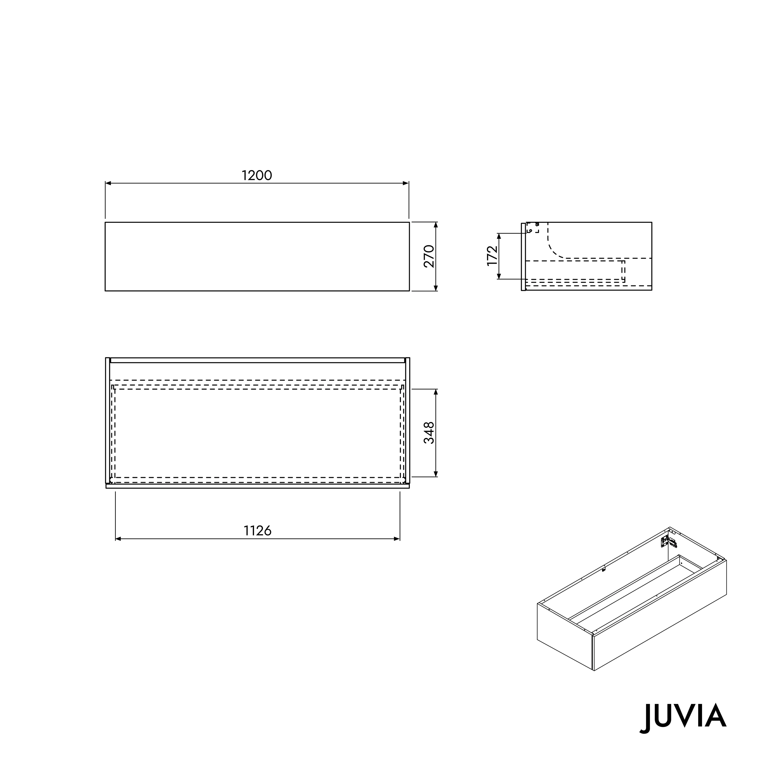 Vaskeskab JUVIA Classic 1 - 100 cm til 160 cm - Image 66